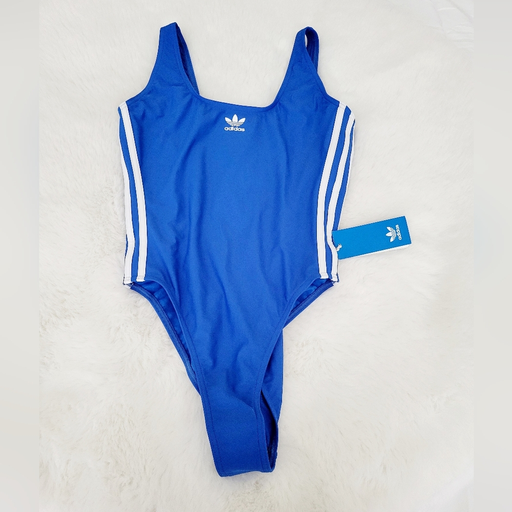 🐋ADIDAS ADICOLOR 3-STRIPES SWIMSUIT SIZE 8 - Picture 5 of 6